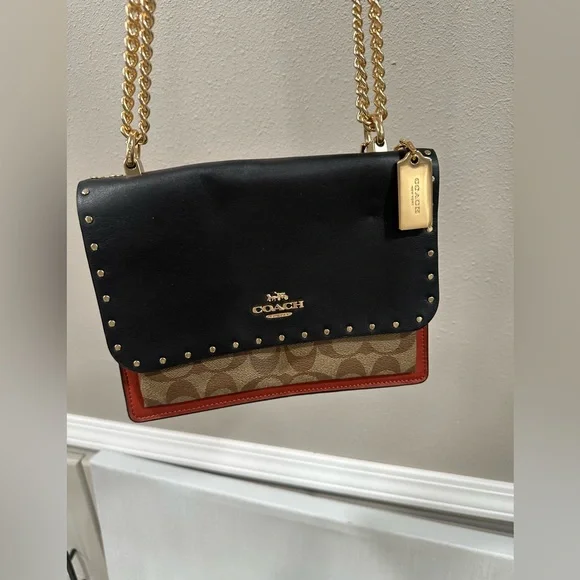 Coach Klare Crossbody Bag In Signature With Rivets - Picture 8 of 16